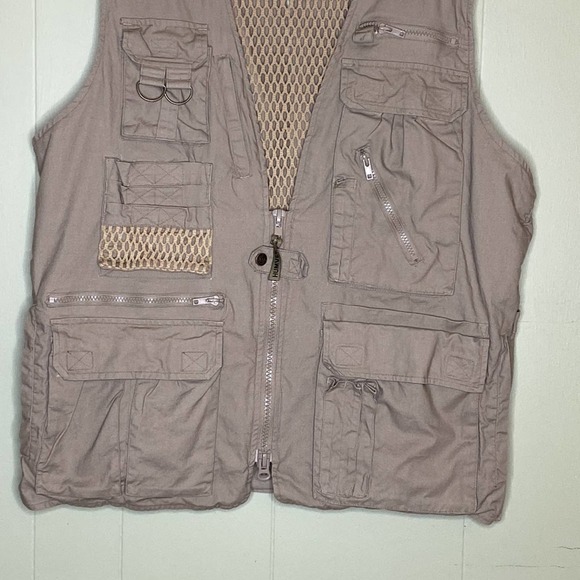 Humvee Hummer Utility Safari Hunting Tactical Vest Drab Brown Lg - Picture 5 of 11